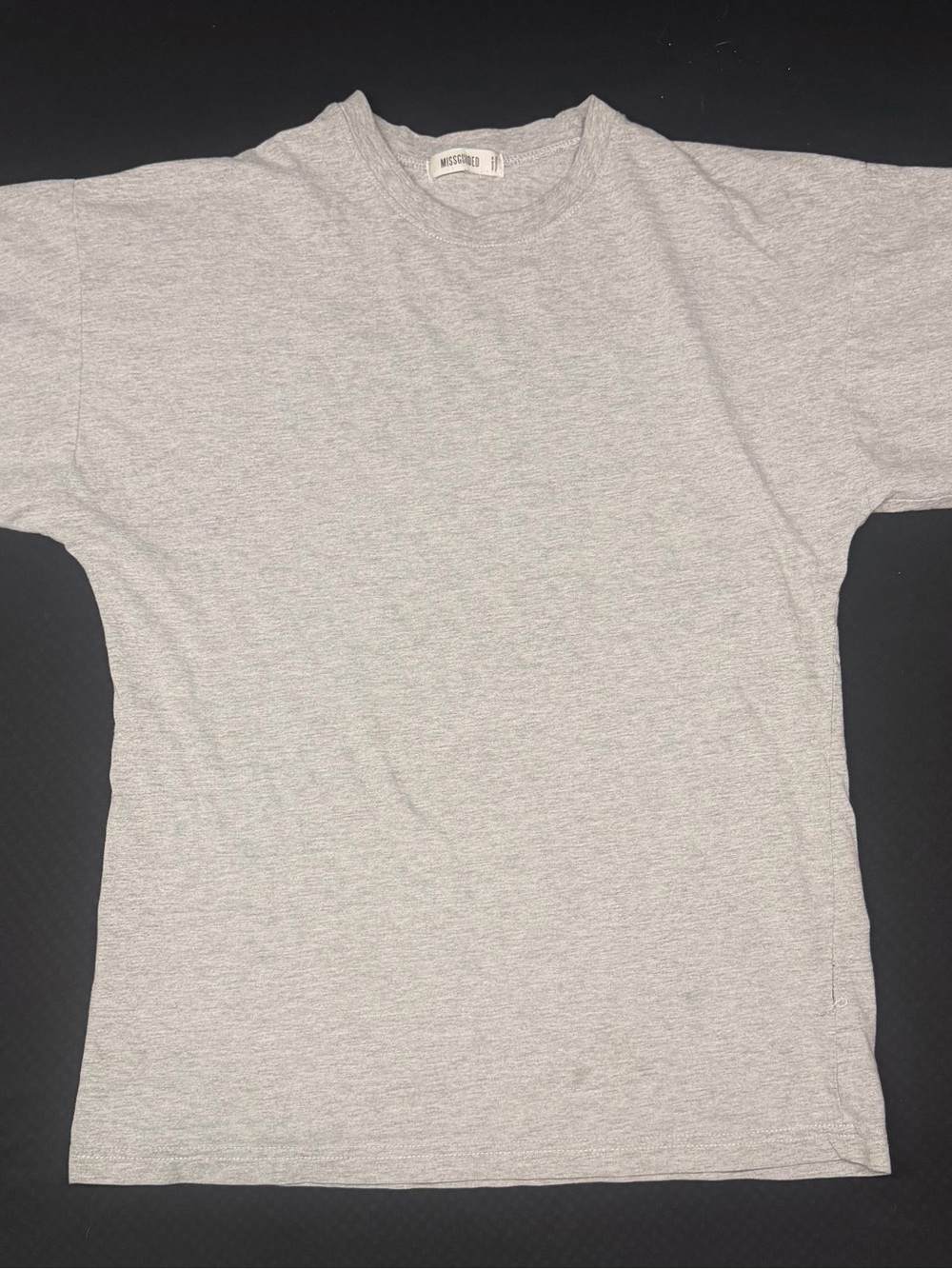 Missguided+ Heather Gray Short Sleeve Crew Tee